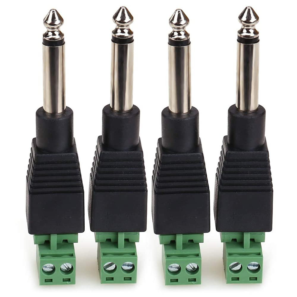 NANYI 1/4" Plugs for Speaker Cables, Patch Cables, Snakes - TS Male Mono 1/4 Inc