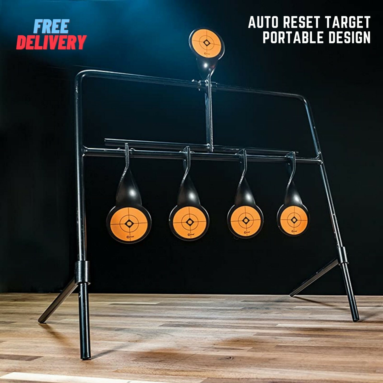 Auto Reset Shooting Target Portable Steel Stand for Rifle Pistol Airgun Hunting