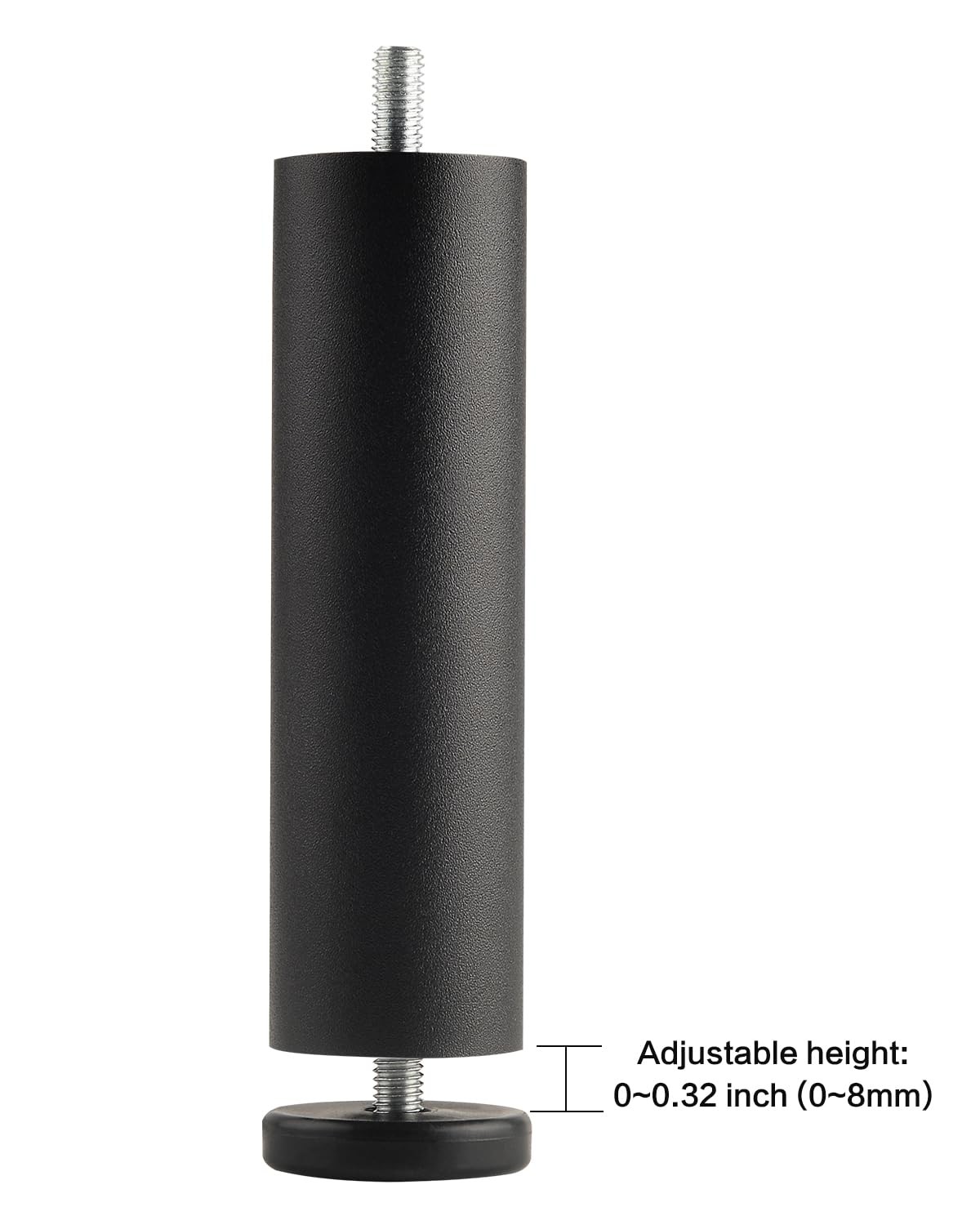 funifiti Metal Cylinder Legs for Furniture Set of 4 Pack Black 6 Inch Bed Sup...
