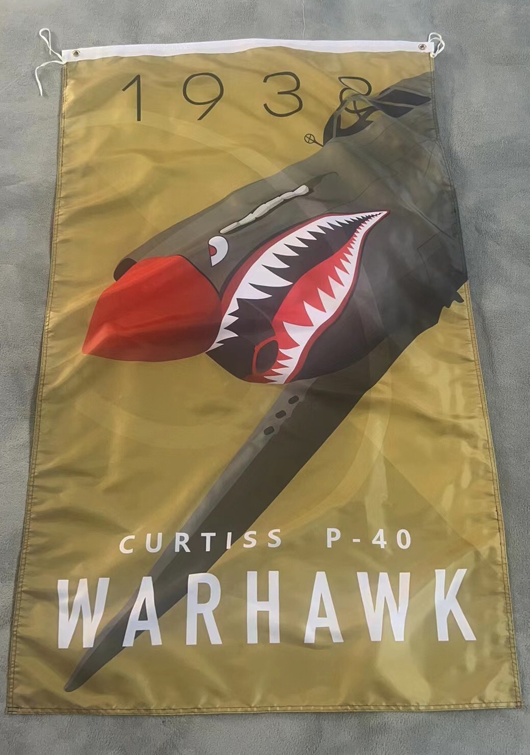 USAF P-40 Fighter "Warhawks" 3x5 ft Single-Sided Flag Banner AVG Flying Tiger
