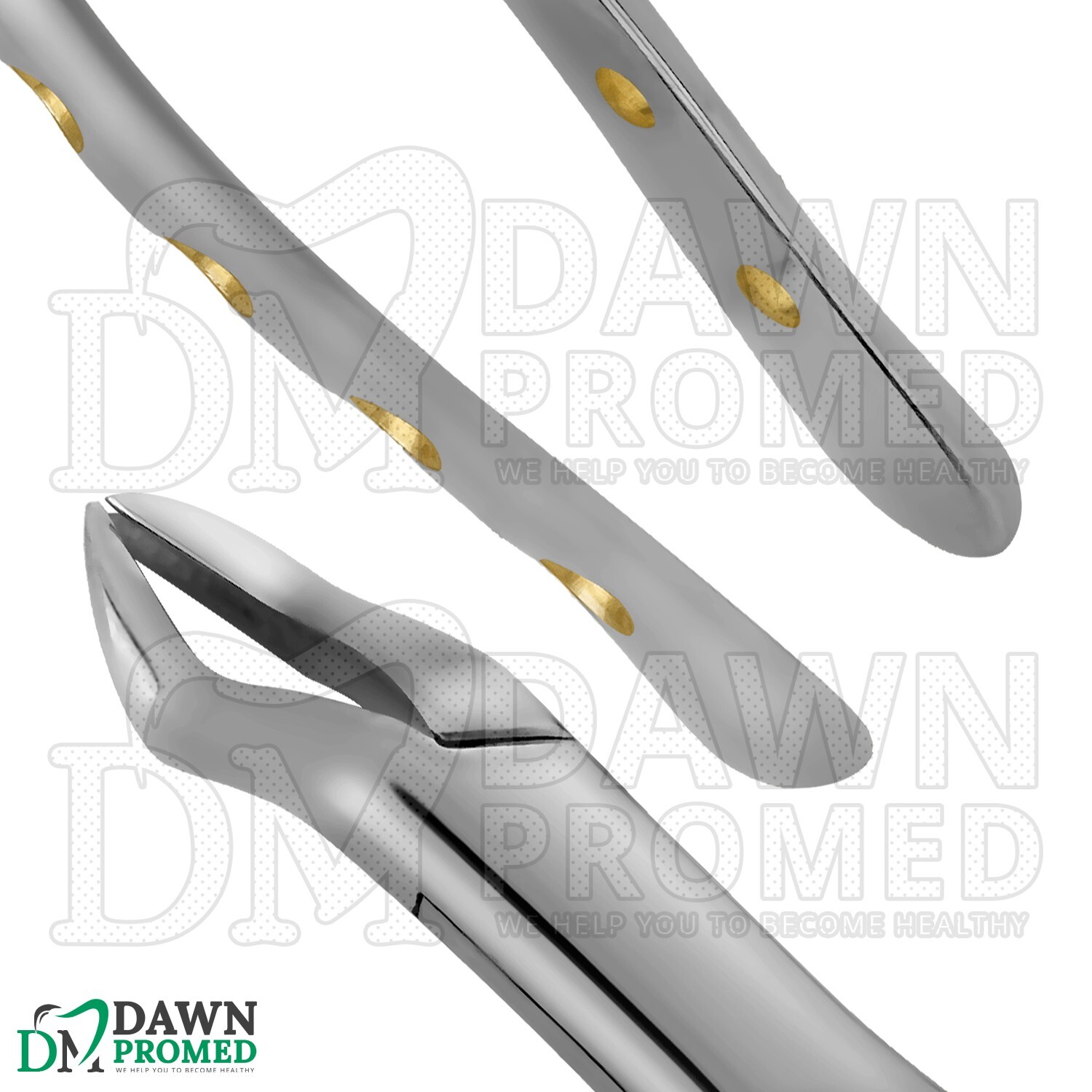 Dental Extracting Forceps #88R Gold Hollow Python Grip Handle German Grade
