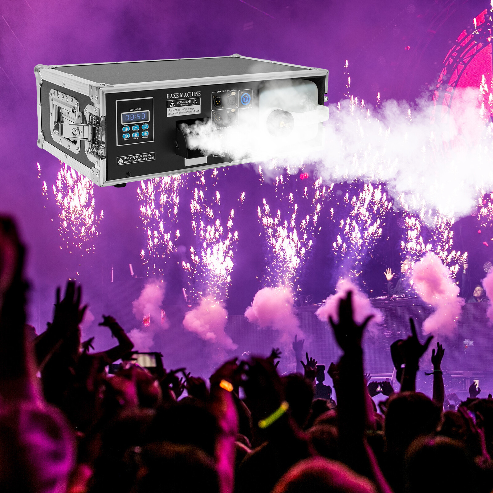 Stage Mist Haze Machine 3.5L with Flight Case Package Stage Effect Hazer 1500W