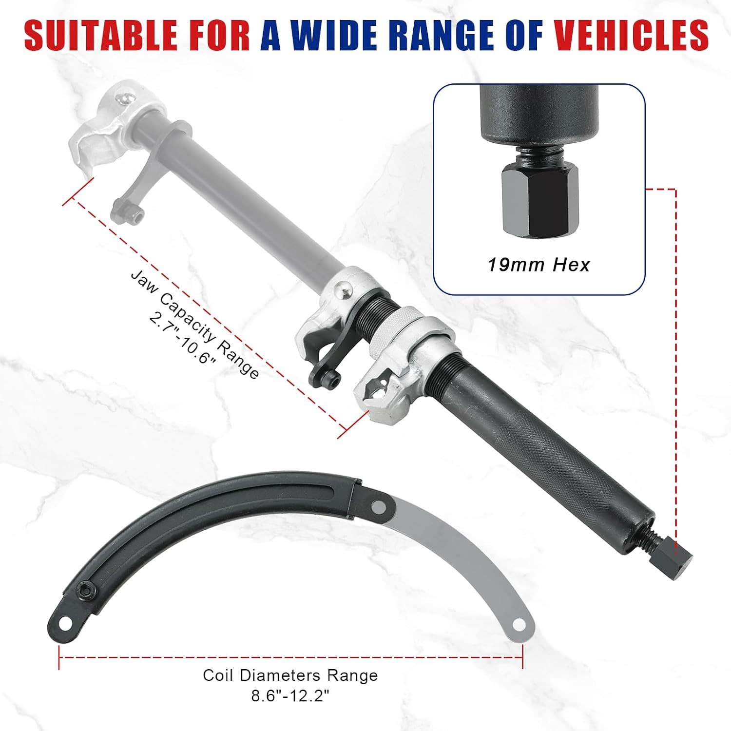 Coil Spring Compressor Tool | Heavy Duty Build, Ultra-Rugged Strut Spring