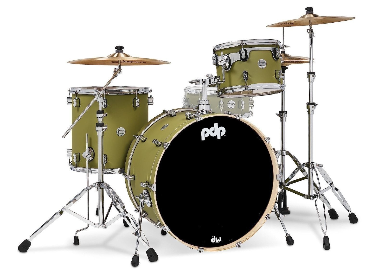Pacific Drums & Percussion PDP Concept Maple Rock 3-Piece Satin Olive Drum...