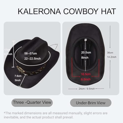 Cowboy Hat for Men & Women Medium Black