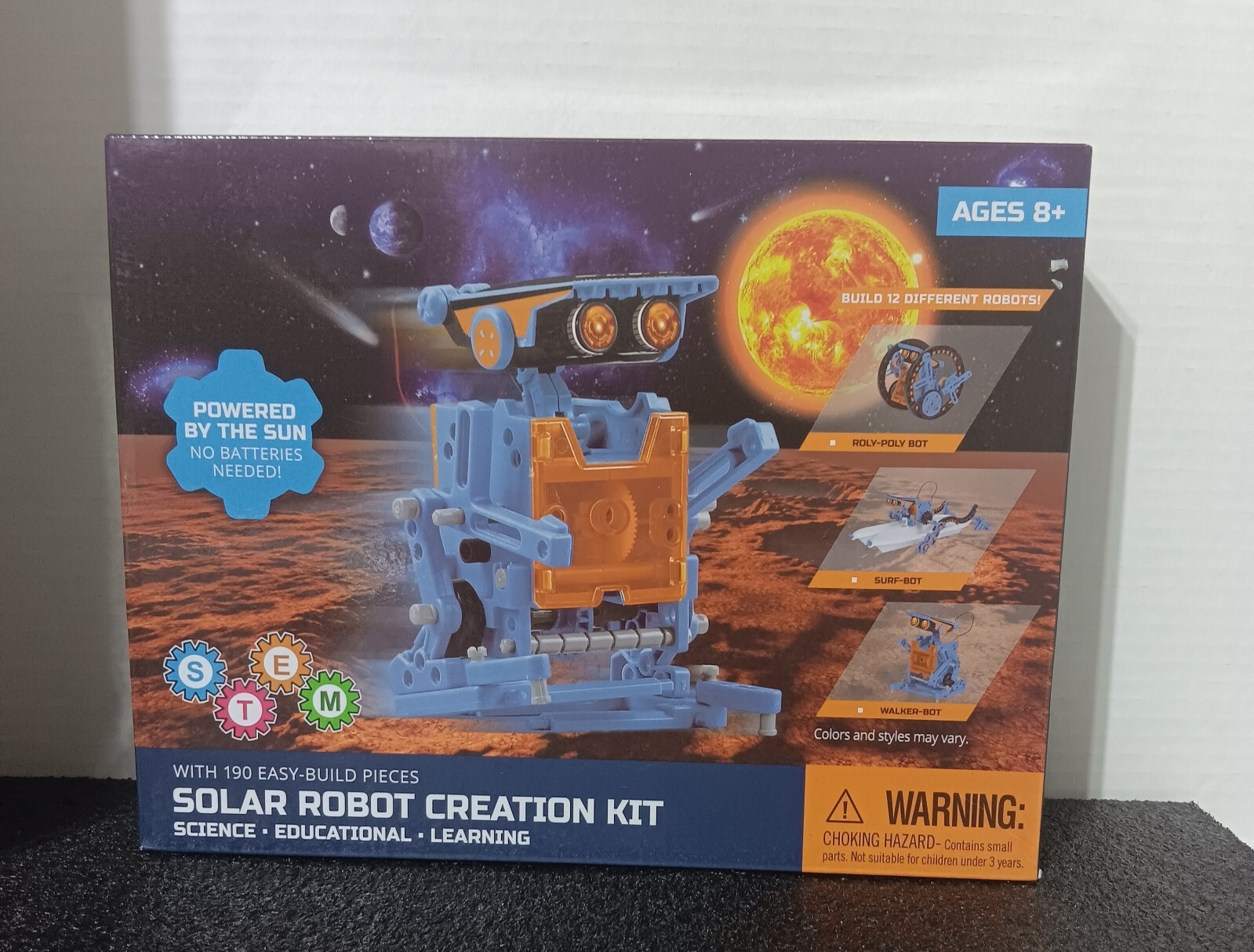 NEW Sealed Solar Robot Creation Kit Build 12 Different Robots 190 pcs STEM Toy
