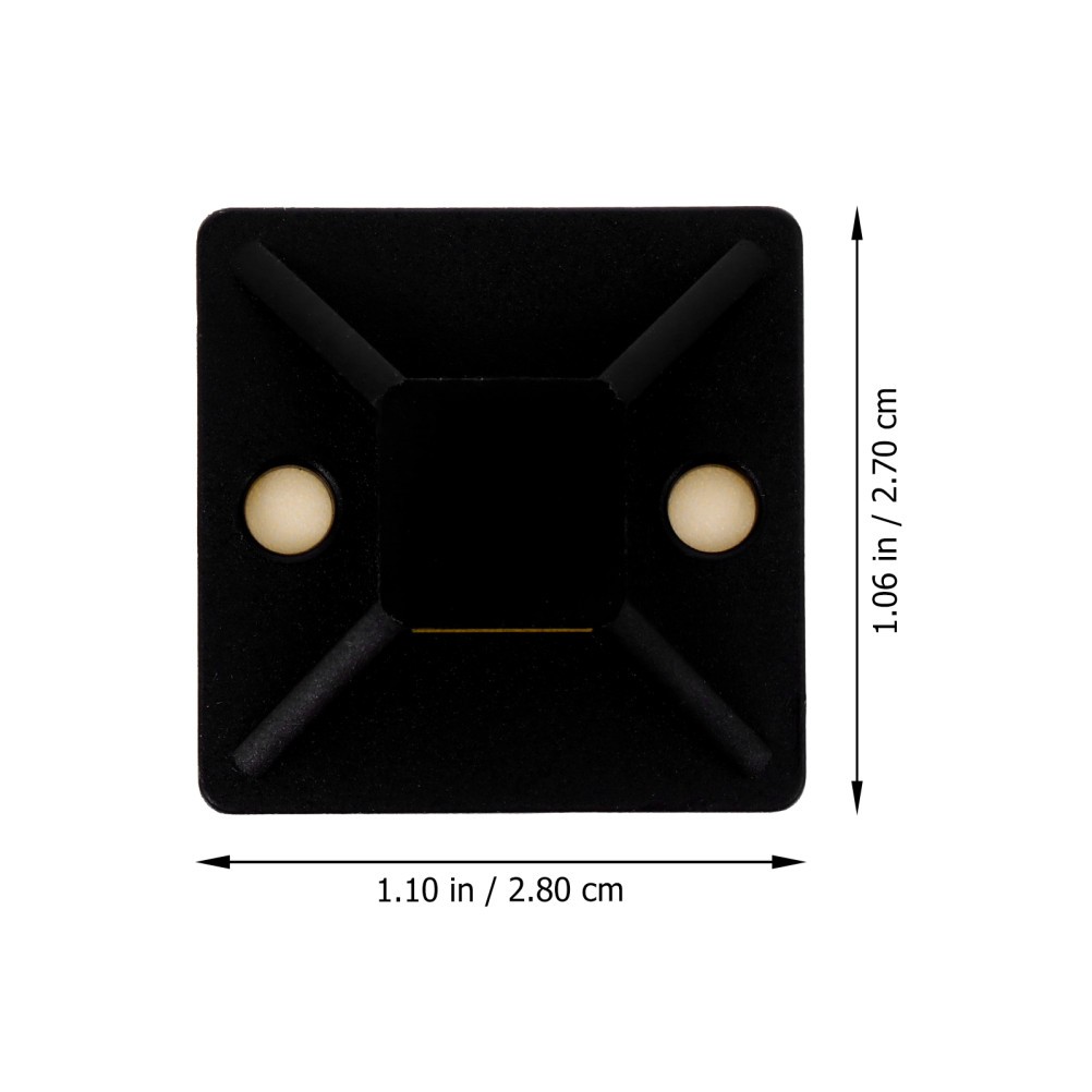 100pcs Square Self-Adhesive Cable Tie Mount Base Wire Cable Organizer (Black)