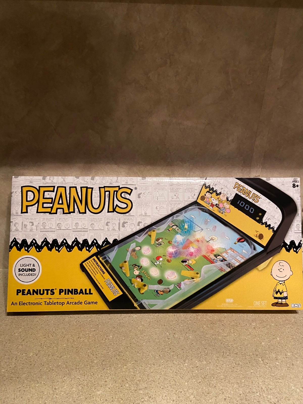 Peanuts Snoopy Electronic Tabletop Arcade Game PINBALL Machine w/ Lights & Sound