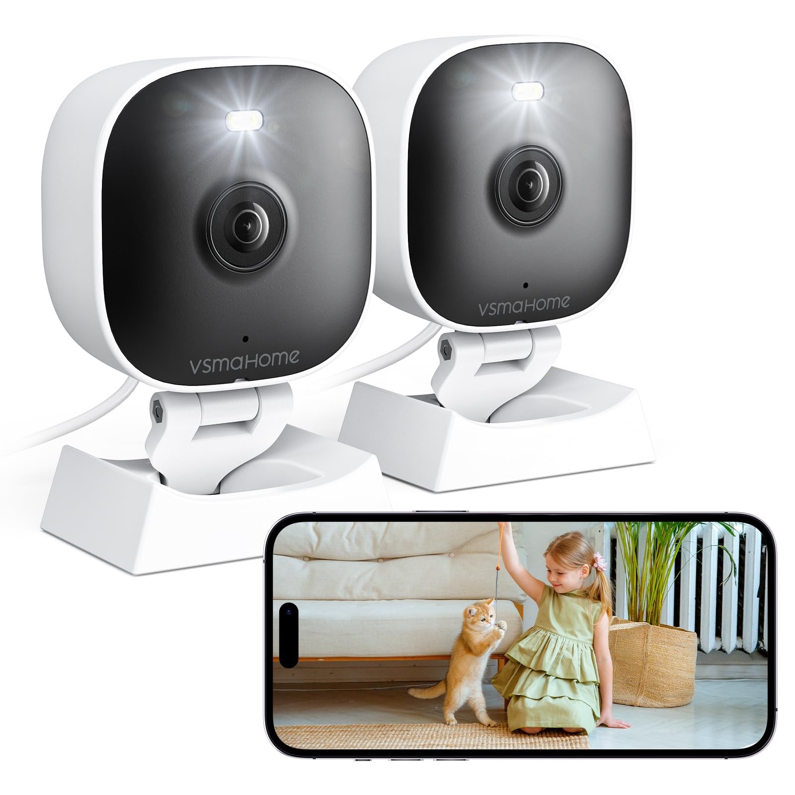 2K Cameras for Home Security,Indoor/Outdoor for Baby/Elder/Pet Monitoring wit...