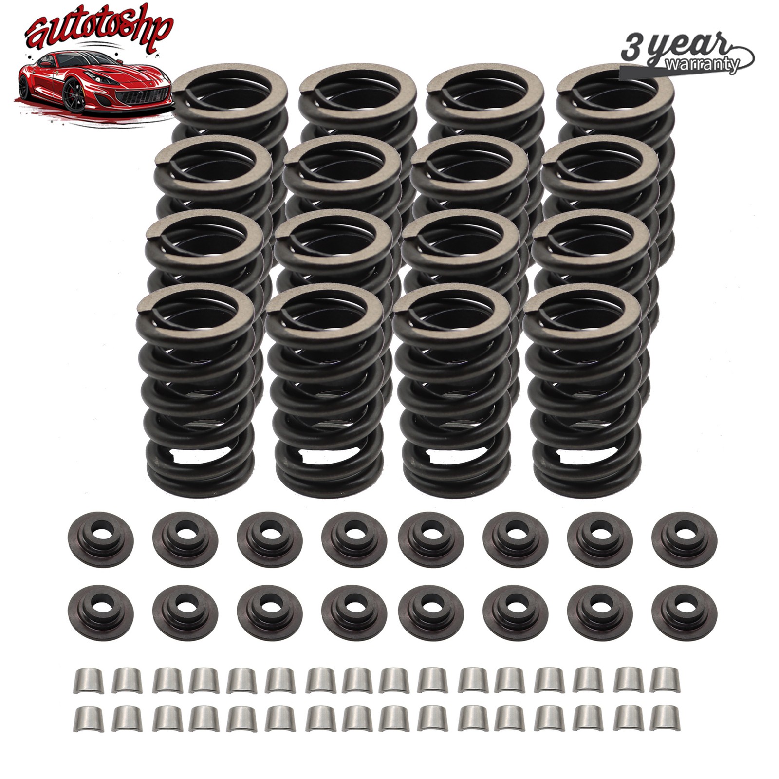 Fits For Chevrolet SBC 400 327 350 Valve Springs Kit w/Steel Retainers HD Locks