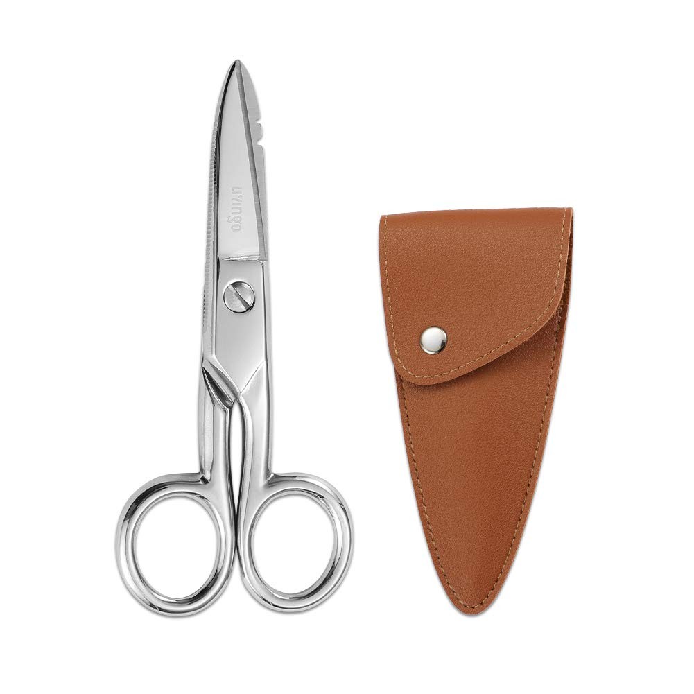 5-1/5 Inch Heavy Duty Electrician Scissors, Professional Forged Stainless Ste...