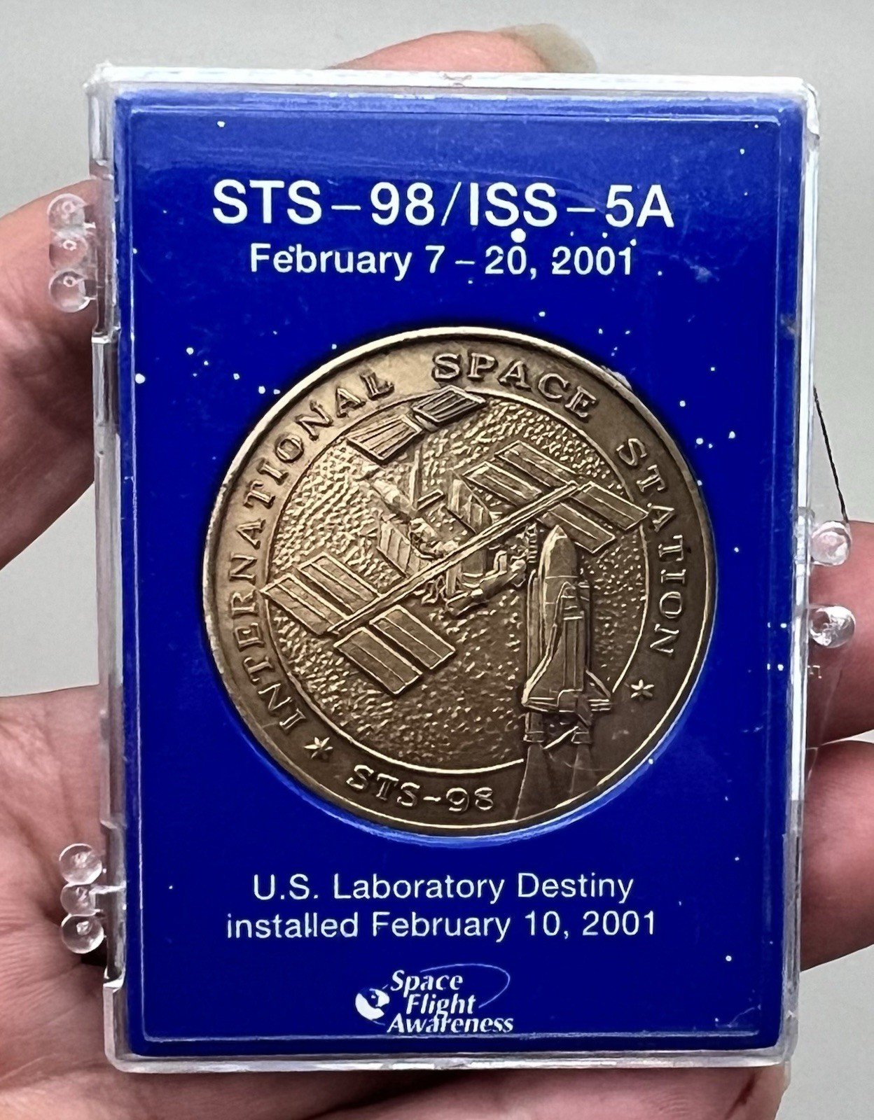 NASA Mission STS-98, ISS - 5A U.S. Lab Destiny Commemorative Coin w/Original Box