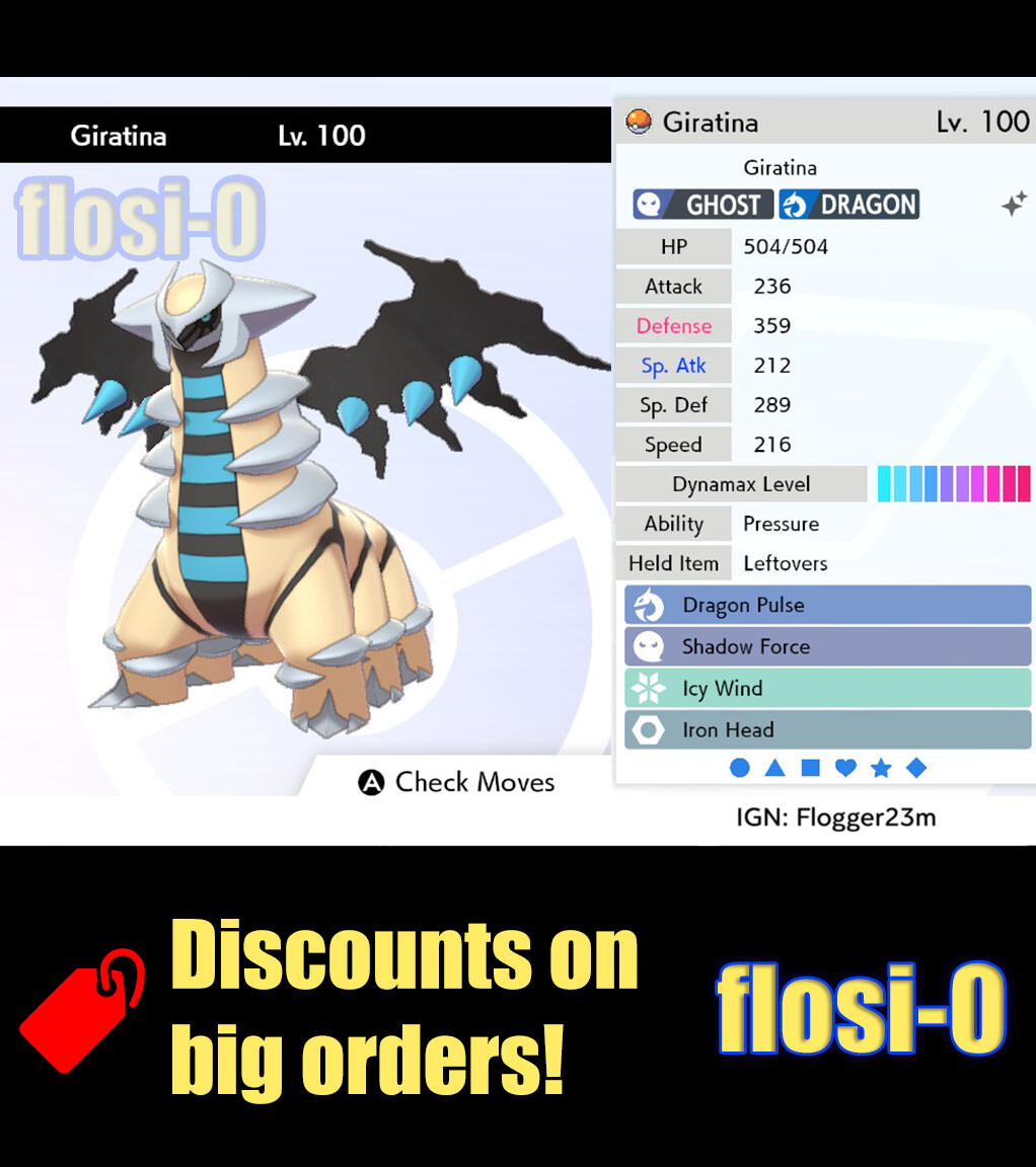Pokemon Sword and Shield 6IV Shiny Giratina Origin Form