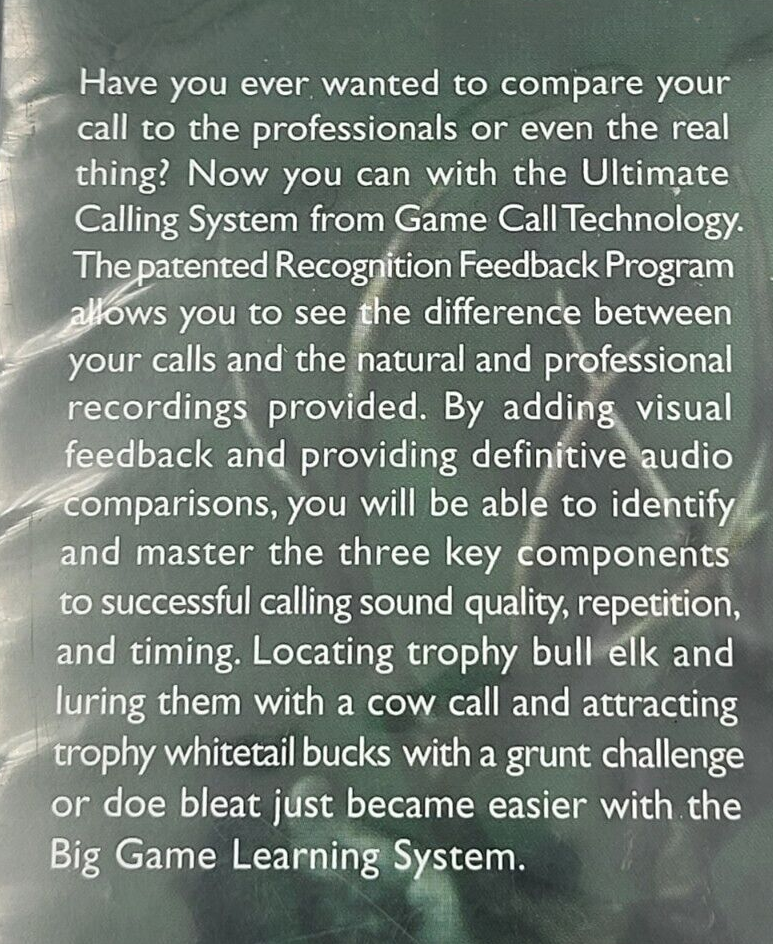 Ultimate Calling System by Game Call Technology CD-ROM w/ Deer Call - Preowned