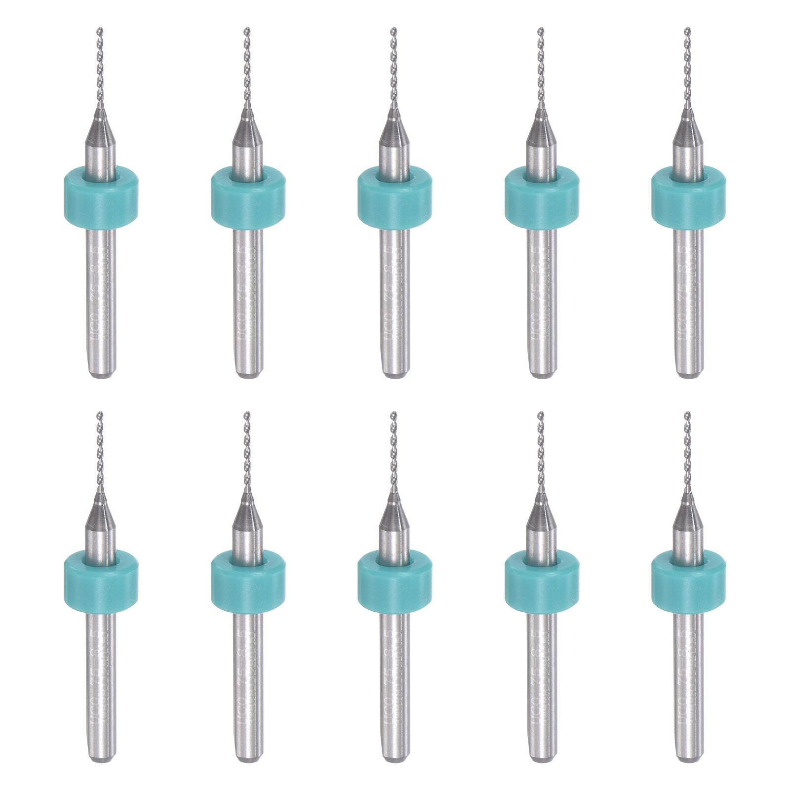 10pcs 1/8" Shank 0.75mm Tungsten Carbide CNC Engraving Micro PCB Drill Bits Set