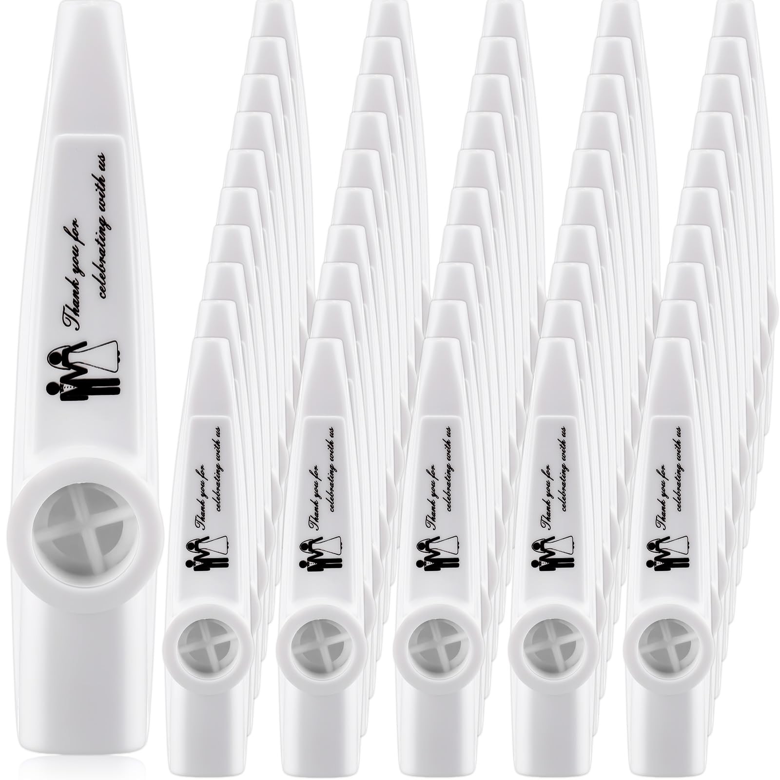 50 Pcs Wedding Party Favors for Guests Bulk White Wedding Kazoos Plastic Kazo...