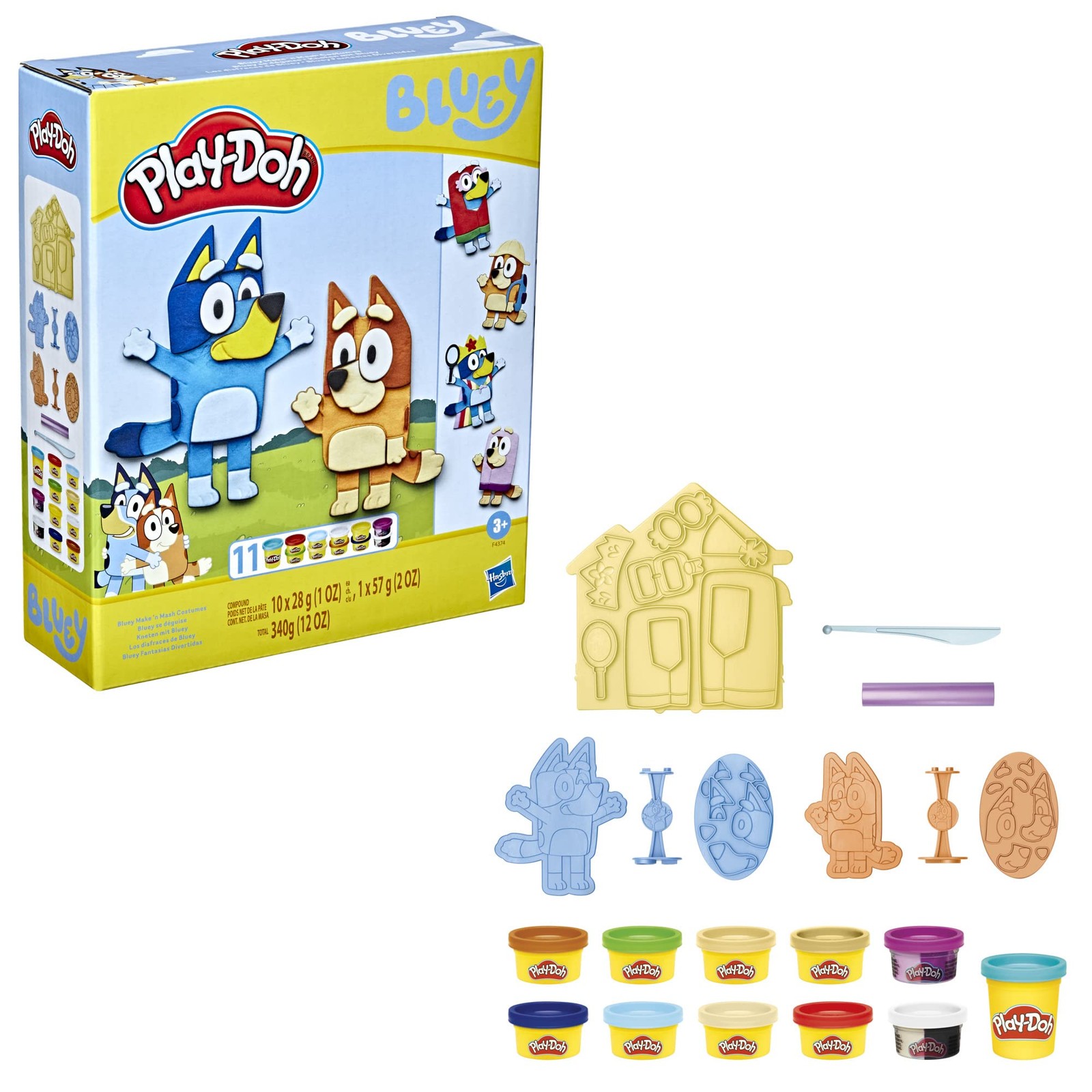Play Doh Bluey and Bingo Dress Up Playset Creative Toy for Kids Age 3 and Up