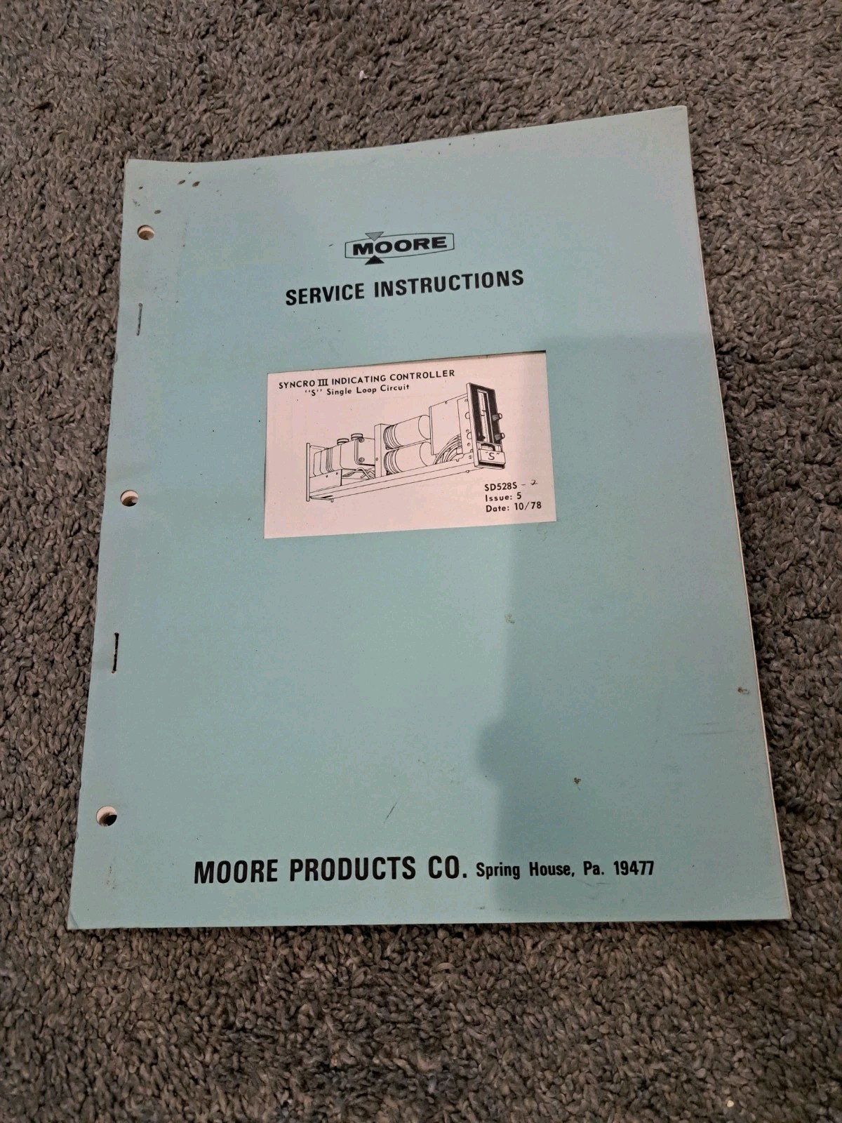 Moore Service Instructions Synchro III Indicating Controller S Single Loop