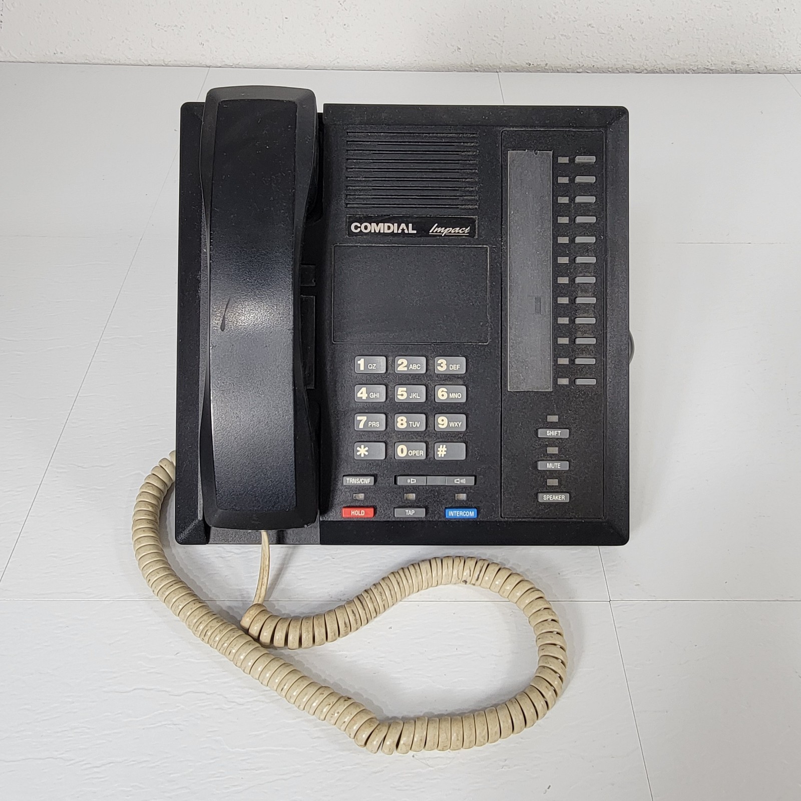 Comdial Impact 8112S-GT Rev D Digital Office Phone Black 12 Button Shift Key