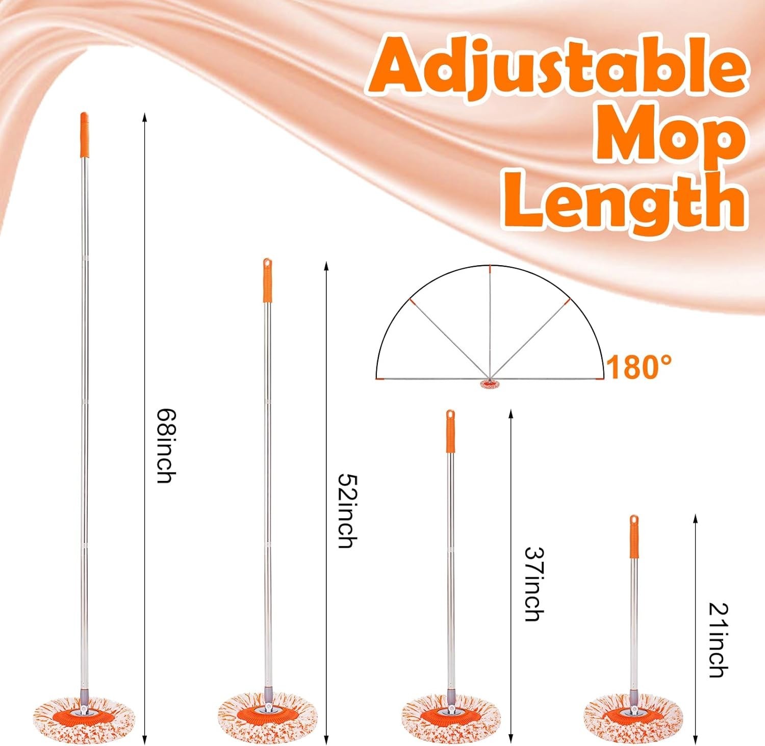 Professional-Grade 68-Inch Wall Mop with Microfiber Head for Maximum Cleanliness