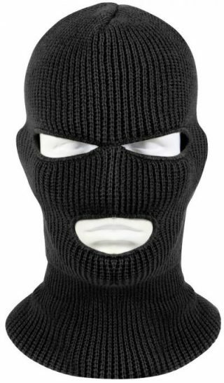 3 Pcs Winter Ski Face Mask 3 Hole Balaclava Hood Beanie Tactical Warm Black Hat