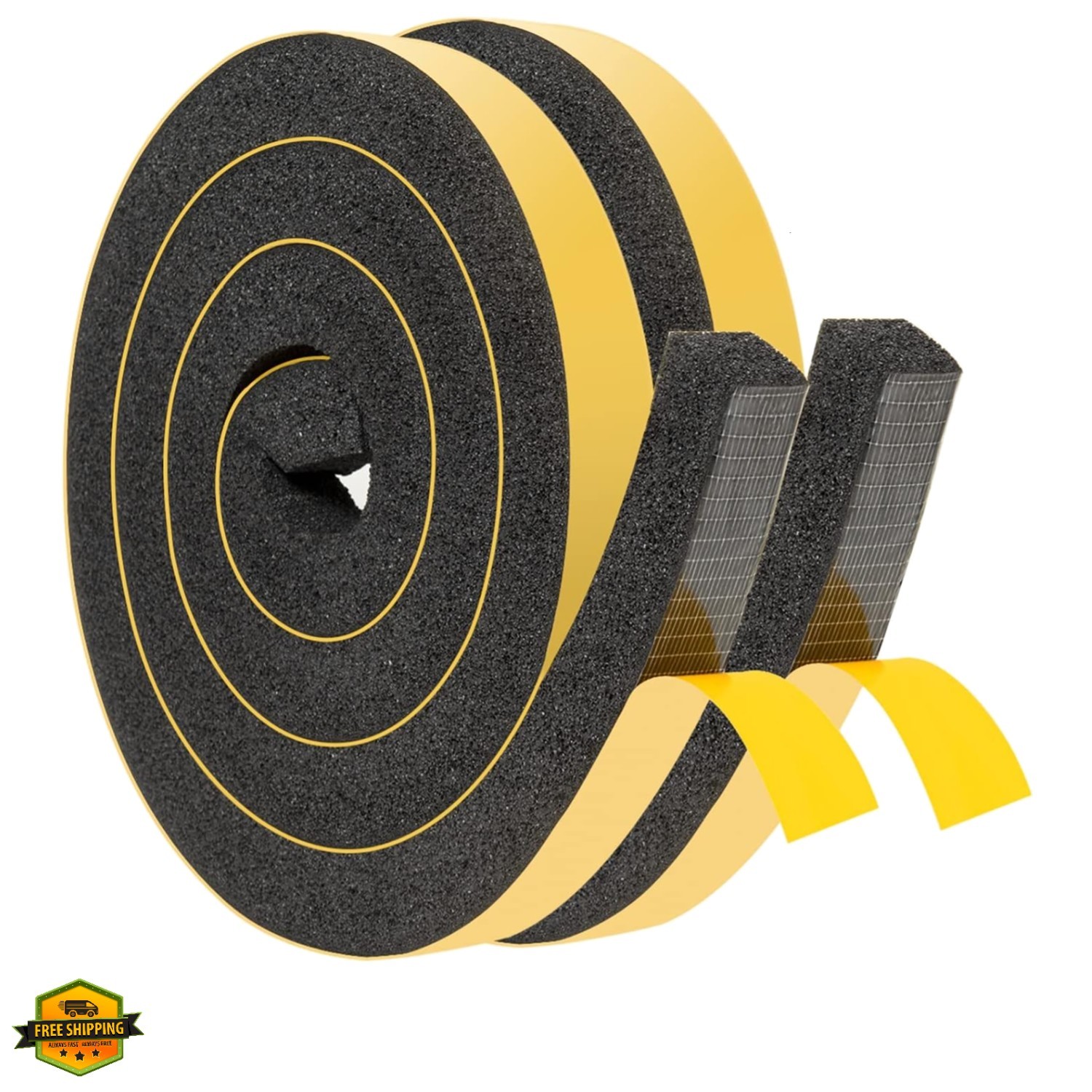 Window Air Conditioner Foam Tape 2 Pcs 1 Inch Wide x 1 Inch Thick Weather Str...