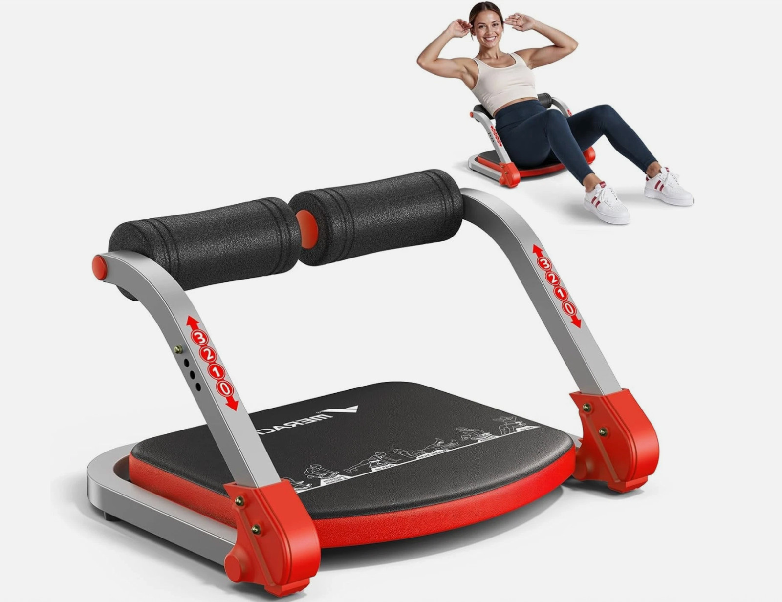 MERACH Ab Machine for Home Gym Adjustable Ab Trainer with 3 Resistance Levels