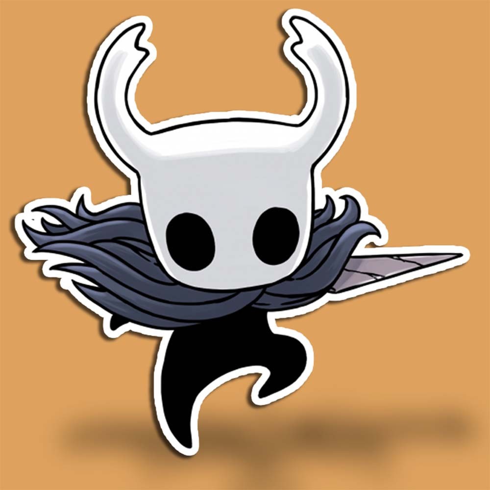 Hollow-Style Knight Decal – Cute Chibi Bug Warrior Sticker | Indie Game Vinyl