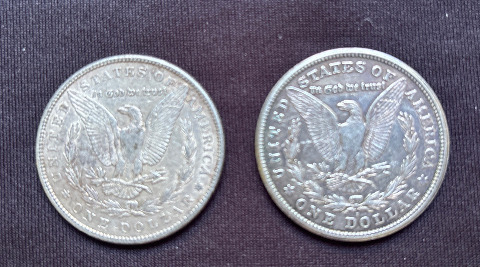 Lot Of Two Silver Morgan Dollars