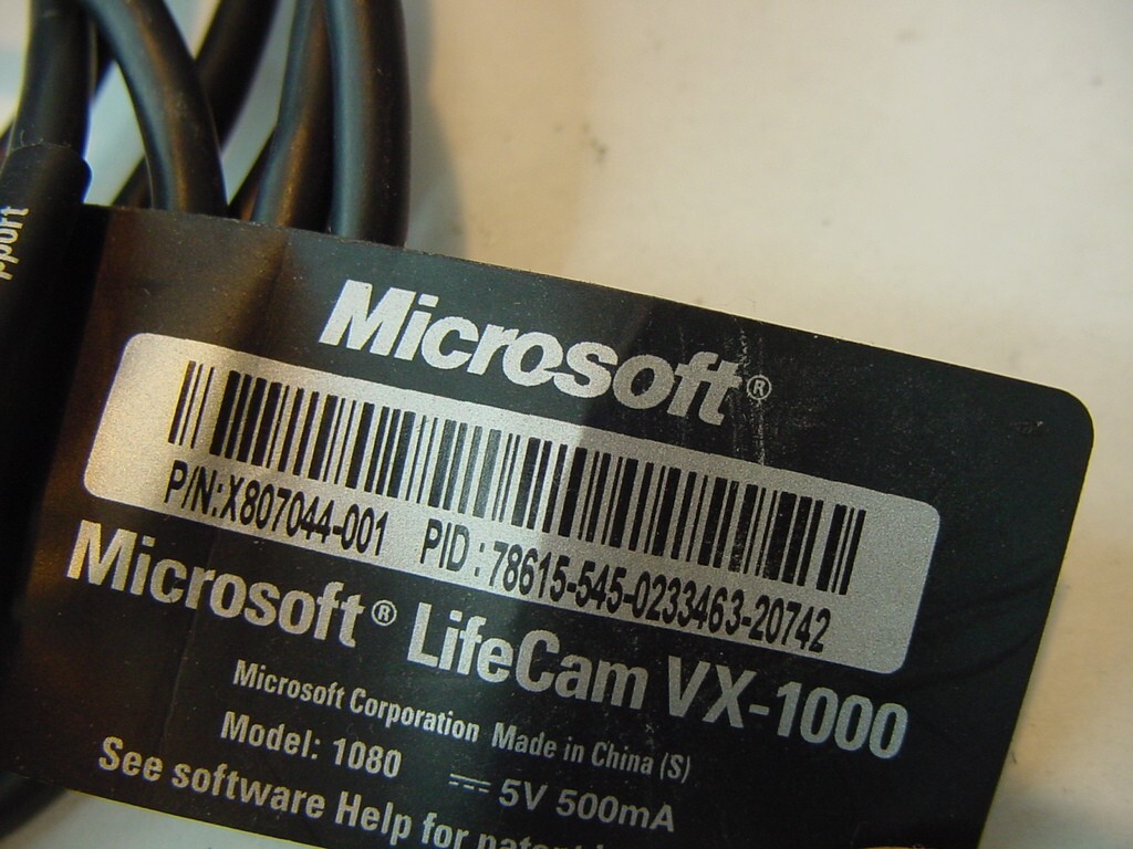 MICROSOFT LIFECAM VX-1000 USB WEBCAM