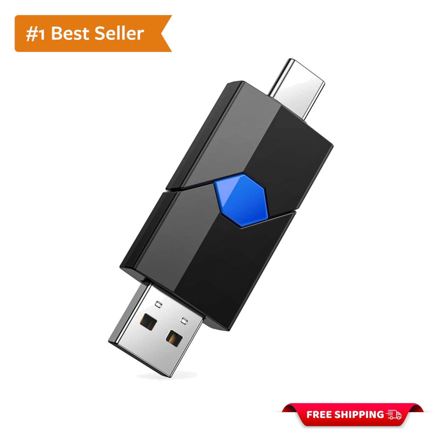 Versatile 64GB Type-C & USB-A Flash Drive: Reliable Dual Connector Memory Stick