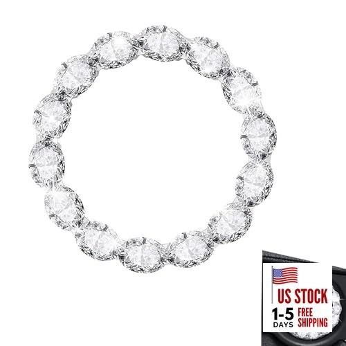 Car Bling Push Start Button Cover, Shiny Crystal Rhinestones Engine Start White