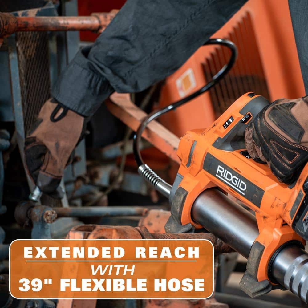 RIDGID Grease Gun 18 Volt Cordless Variable Speed Cushioned Grip Air Tool Only