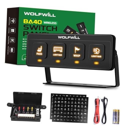 Wireless Switch Panel, 164 Ft Remote with 4 Control Modes - Memory - 4 Gang