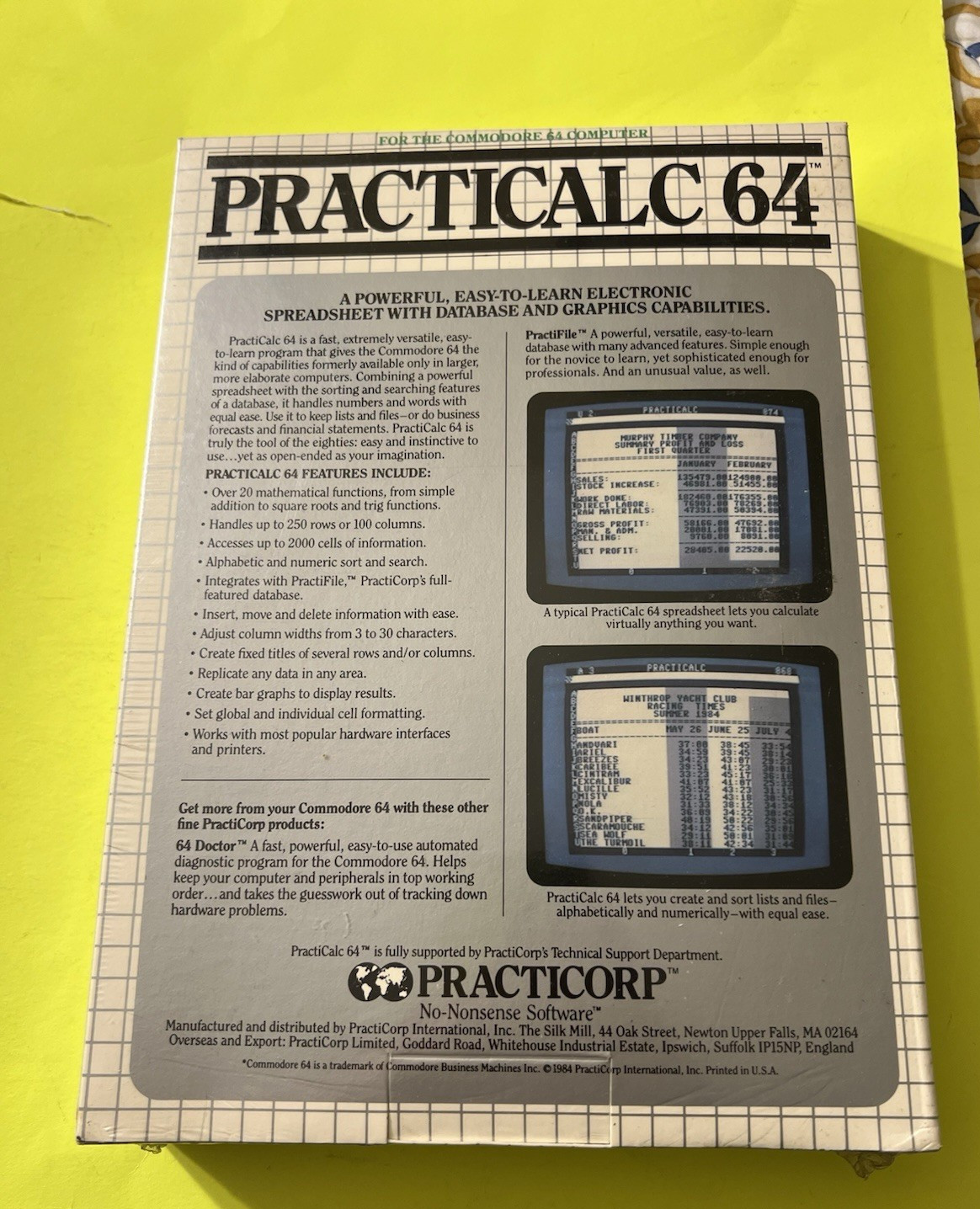 Vintage PRACTICALC Practicorp Spreadsheet Commodore 64 - New Sealed