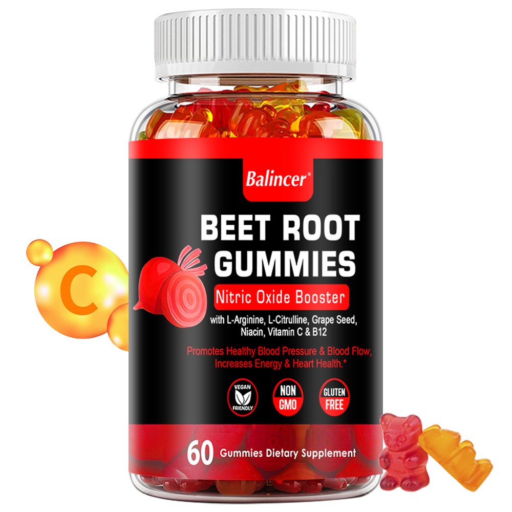 Beet Root Nitric Oxide Booster Promote Healthy Blood Pressure 60 Gummies