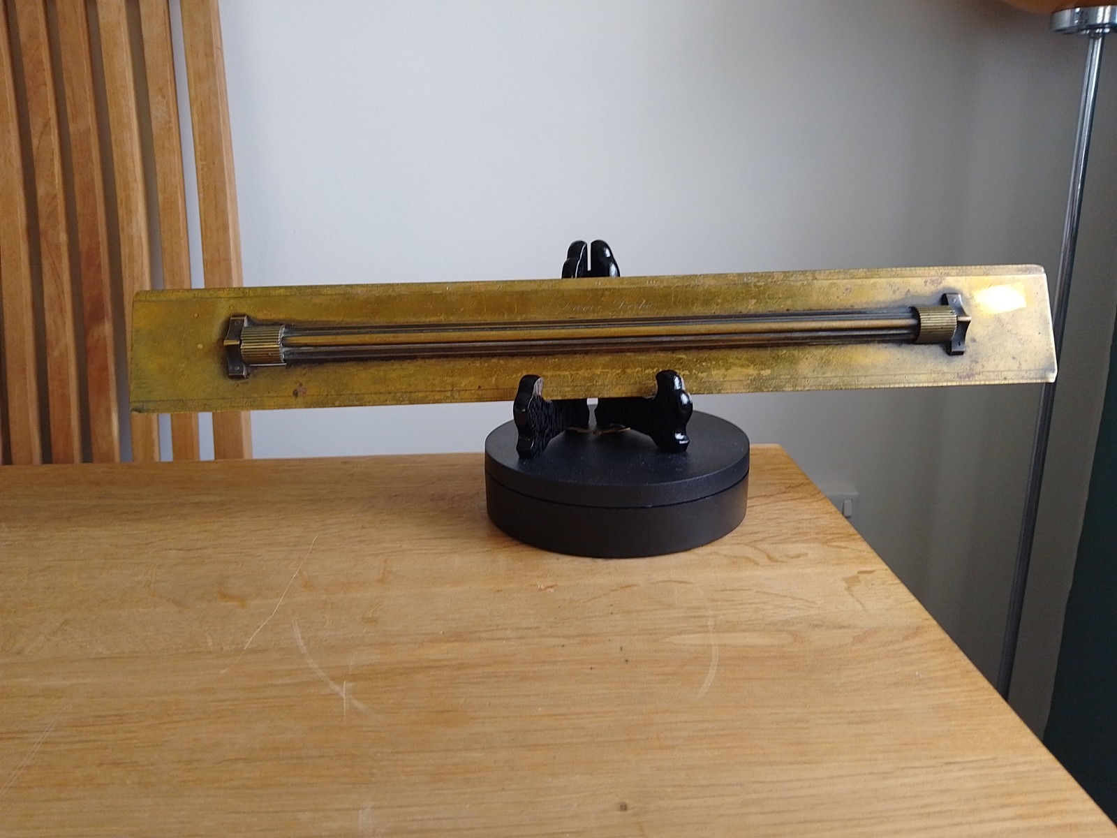 Rare Antique Large Davis Derby Brass Rolling Parallel Rule 18"