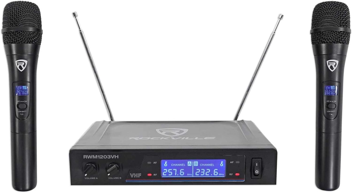 Pro V22 2-mic wireless handheld mic system for band meeting convention church