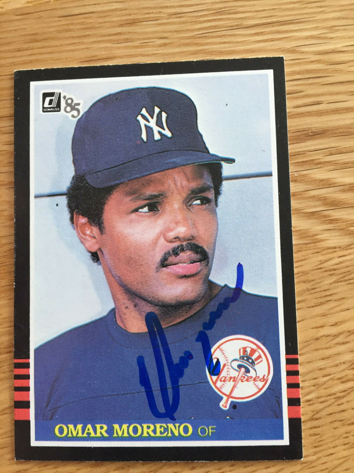 New York Yankees Omar Moreno signed 1985 Donruss Card
