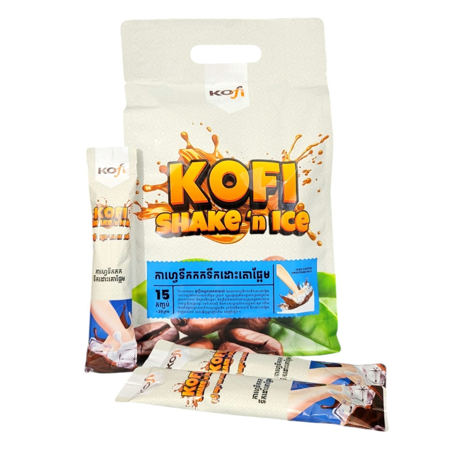 KOFI Shake 'n Ice Iced Coffee Sweetened Milk (15 sticks x 39g)