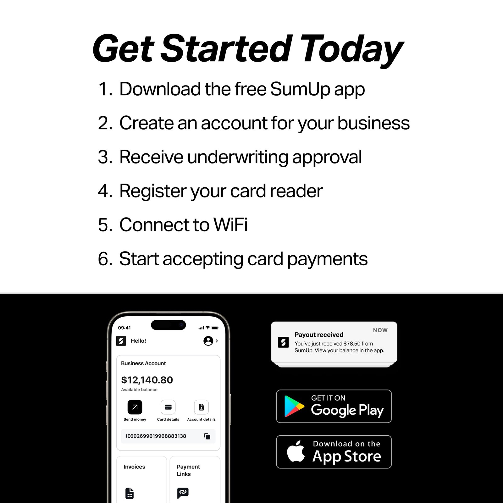SumUp Plus Card Reader, Bluetooth - NFC RFID Credit Card Reader for Smartphone