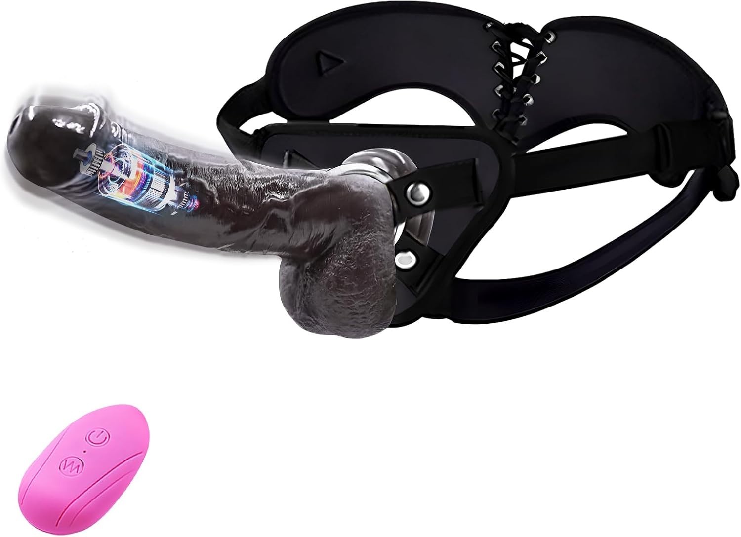Strap On Silicone Dildo Realistic Vibrator Harness Penis Adult Sex Toy Flesh