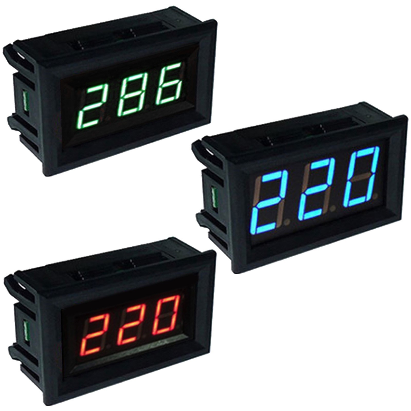 LED digital 2-line AC voltage table red blue green  AC220V 70V ~ 500V Voltmeter