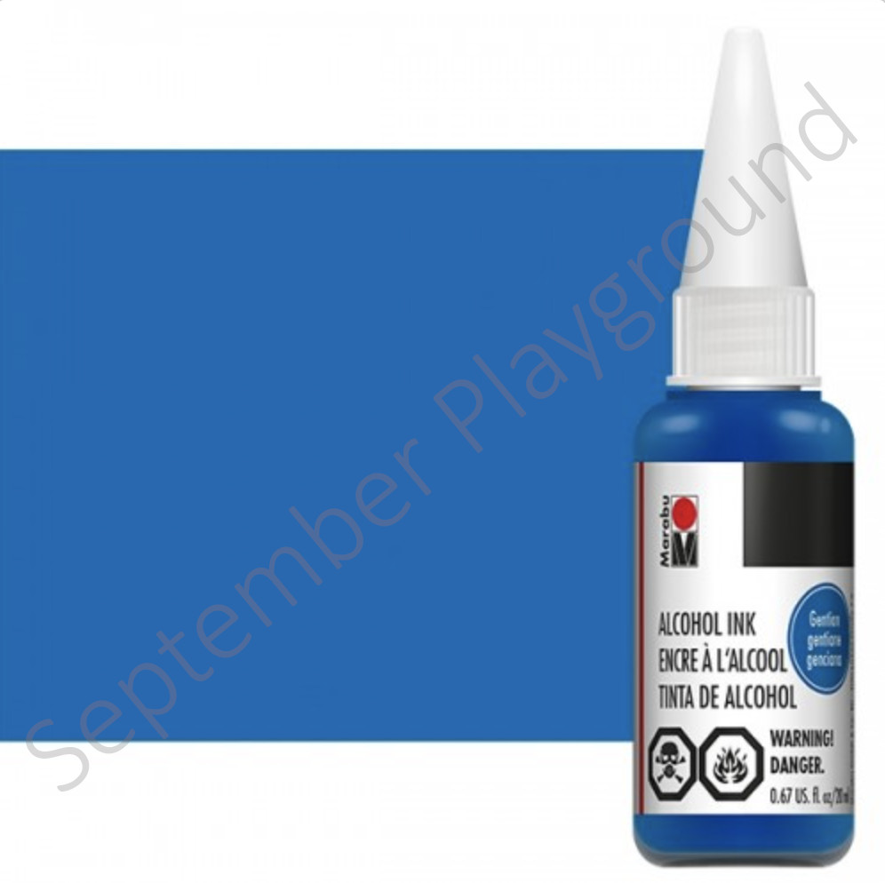 Marabu, Alcohol Ink, .67 fl oz, Gentian Blue Ink, Blue Alcohol Ink, Royal Blue