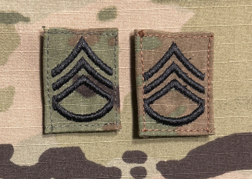 US Army SSG/E6 Cap Rank (2) OCP Sew-On Staff Sergeant