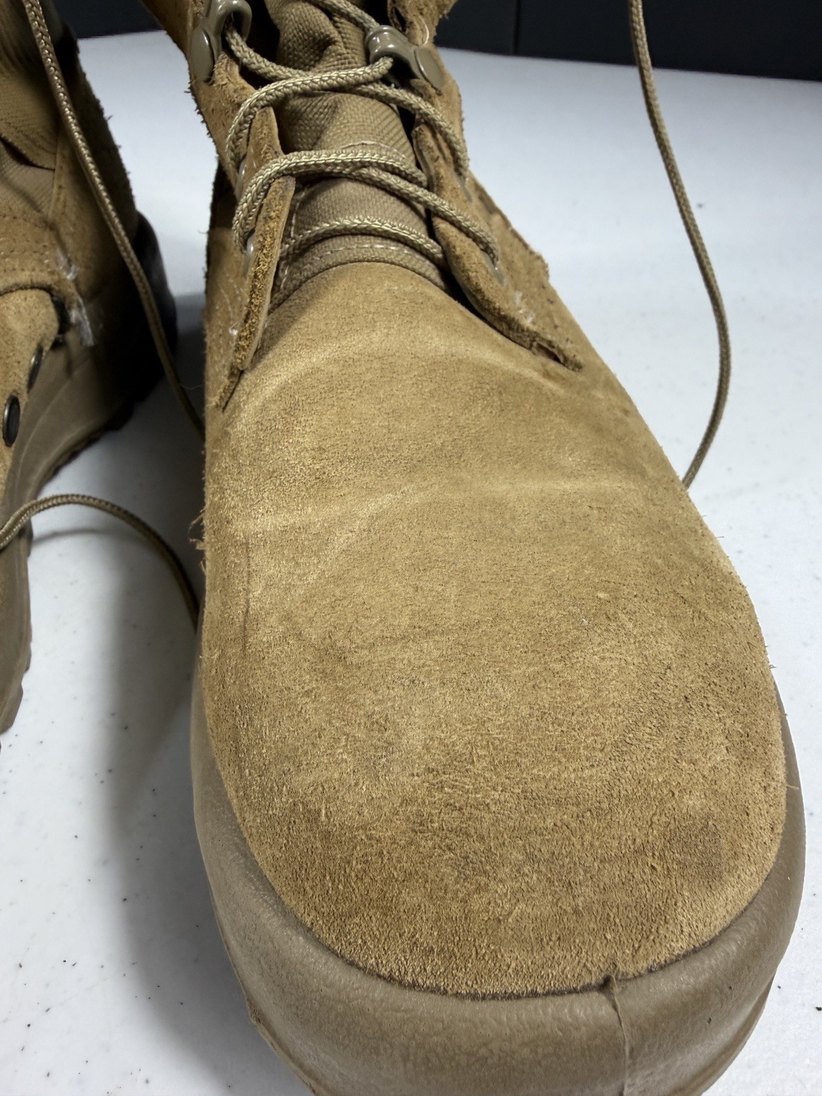 Belleville AHWC 07.0 W Tan Suede Combat Boots Mens 7 Wide Military Tactical