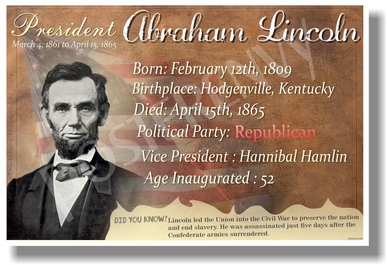 Presidential Series - Abraham Lincoln - NEW Famous U.S. President POSTER