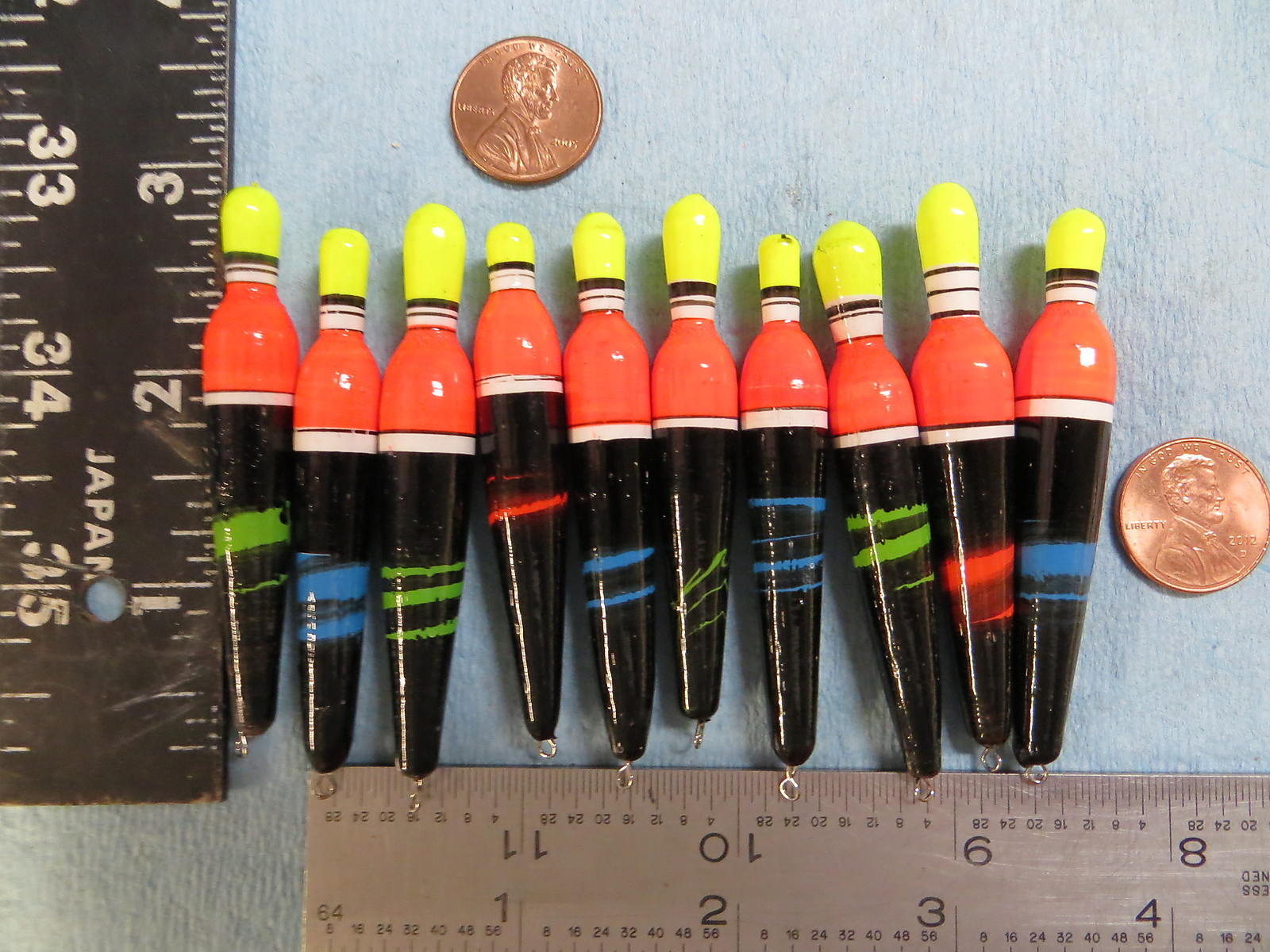 10 NEW WOOD SLIP FLOATS / BOBBERS PANFISH ICE FISHING NO FREEZE UP ON LINE B132