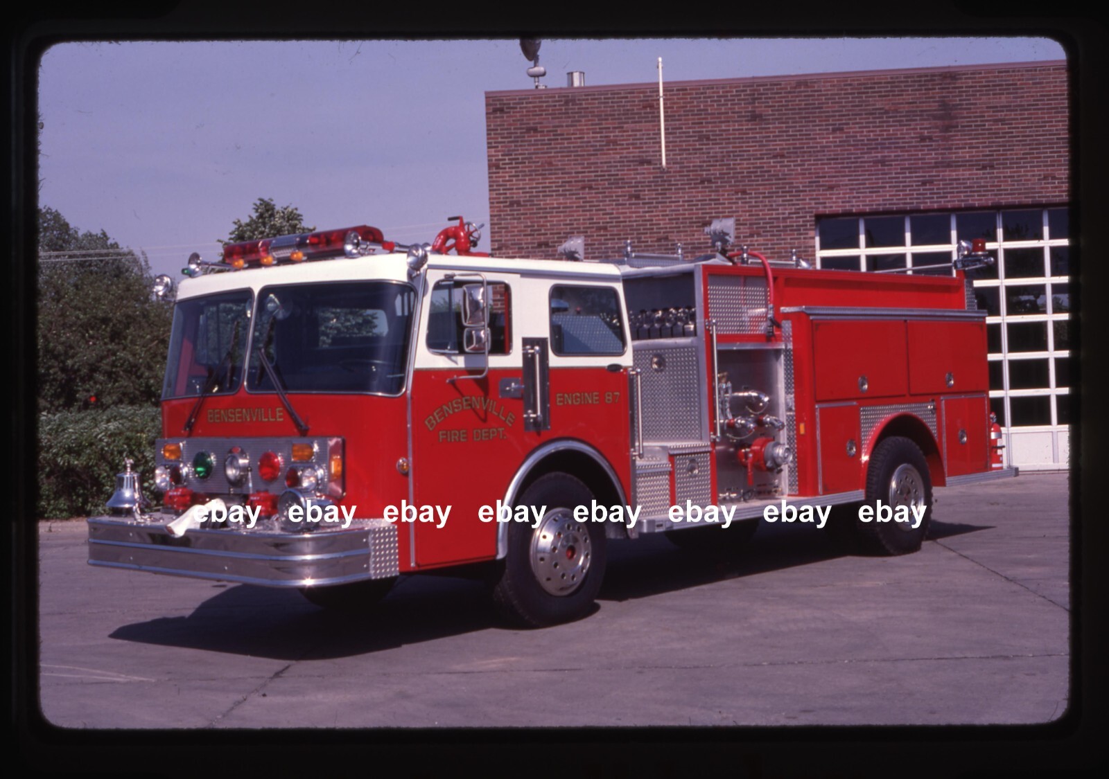 Bensenville IL 1985 Spartan Emergency One pumper Fire Apparatus Slide