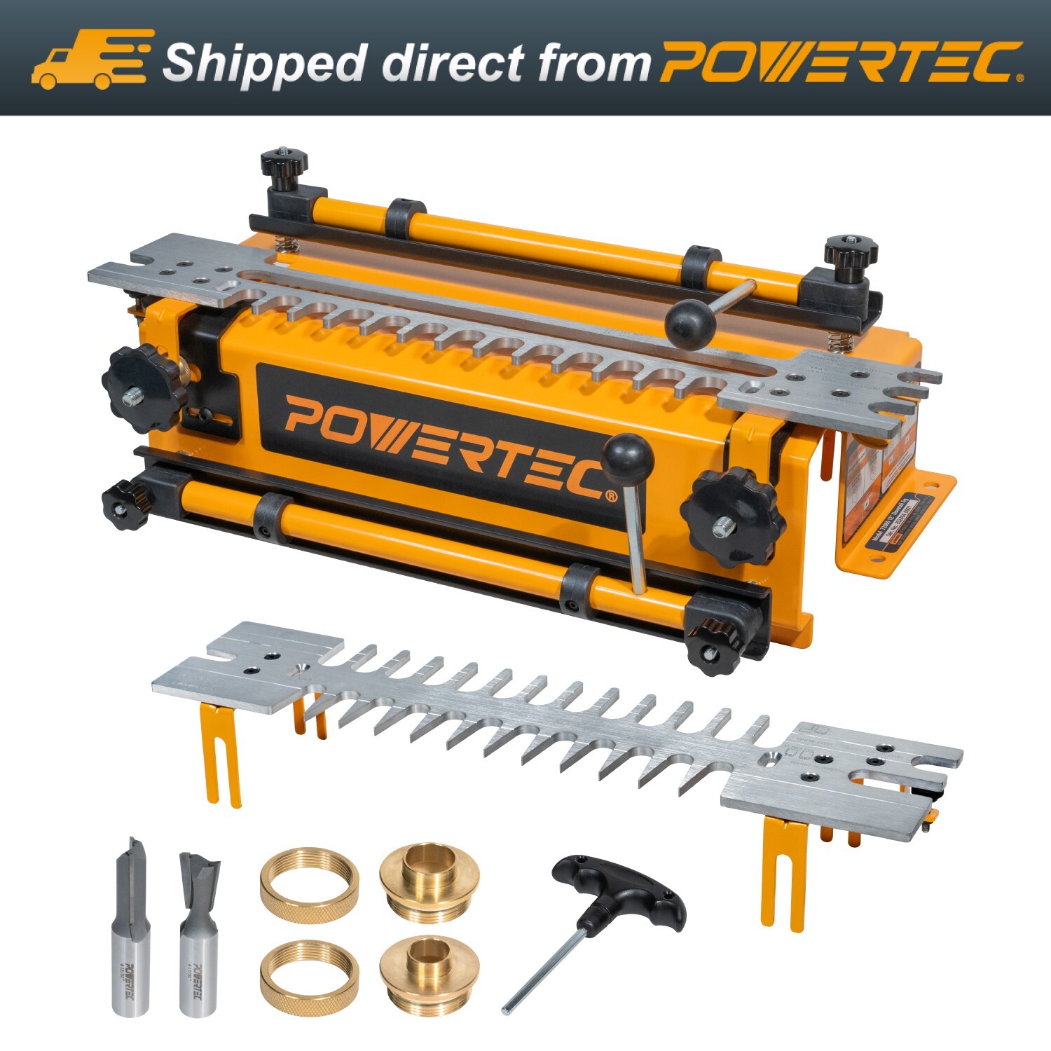POWERTEC 12" Dovetail Jig with Templates, Router Bits & Guide Bushing (72069)